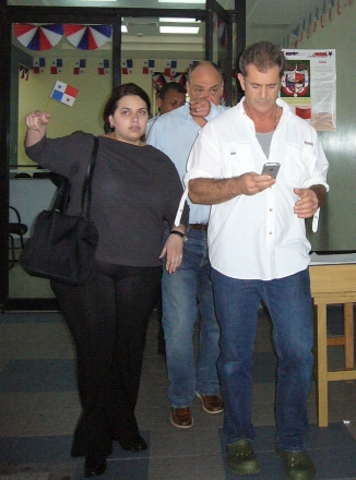 Mel Gibson durante una de sus tantas visitas a Panamá