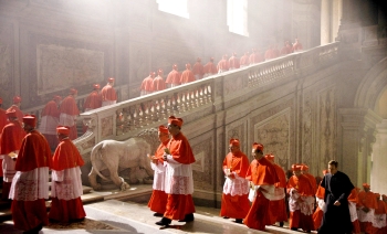 La producción recreó el interior del Vaticano en un estudio