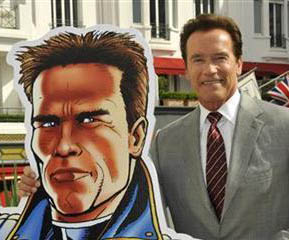 Schwarzenegger en Cannes para la presentación de su animado "The Governator"